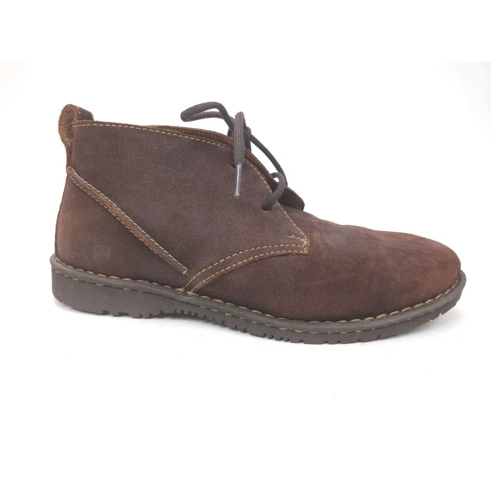 MEN'S Sz 9.5 Born Genuine Suede McNeil Collection Lace-Up Chukka Dark Brown